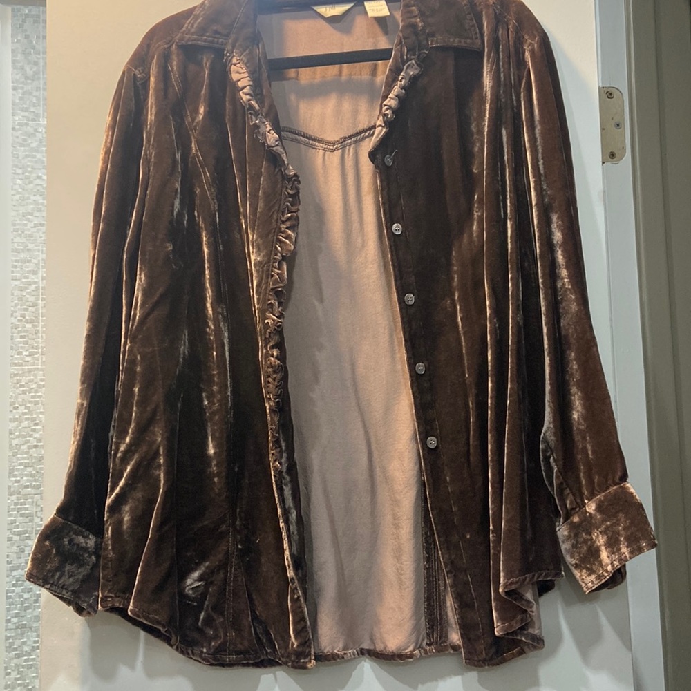 Velvet Button Down Shirt